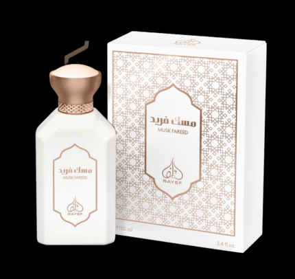 "Rayef Musk Fareed 100ml perfume bottle featuring a luxurious blend of musk, floral, and woody notes. A unisex fragrance perfect for any occasion, available at Breeze Aura." "Rayef Musk Fareed 100ml perfume bottle featuring a luxurious blend of musk, floral, and woody notes. A unisex fragrance perfect for any occasion, available at Breeze Aura."