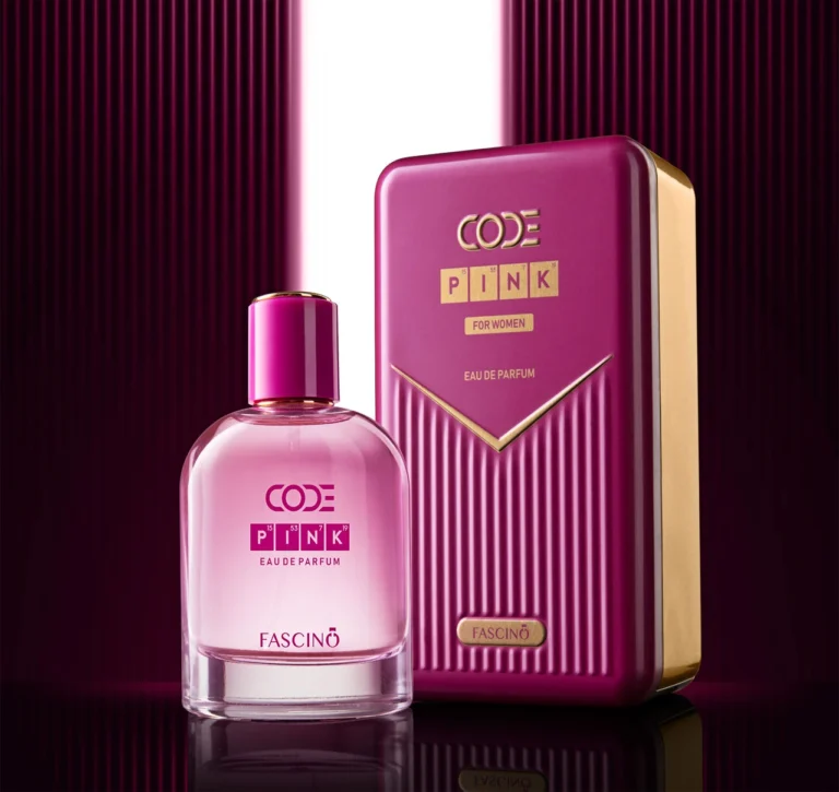 "Fascino Code Pink 100ml – Premium Eau de Parfum for Women with floral, fruity, and musky notes. Best perfume in Pakistan, available at Breeze Aura store."