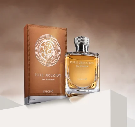 Fascino Pure Obsession 100ml – A premium, long-lasting perfume with a captivating blend of citrus, floral, and musky notes. Shop now from Breeze Aura Perfumes for the best fragrance experience in Pakistan