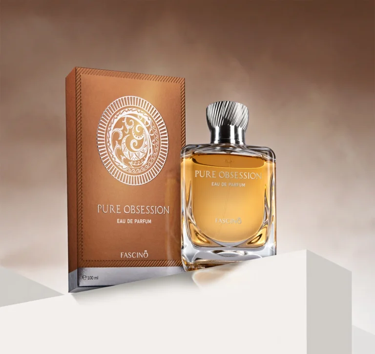 Fascino Pure Obsession 100ml – A premium, long-lasting perfume with a captivating blend of citrus, floral, and musky notes. Shop now from Breeze Aura Perfumes for the best fragrance experience in Pakistan