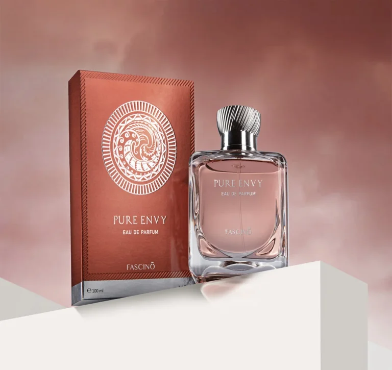 Fascino Pure Envy 100ml – A premium, long-lasting perfume with a luxurious blend of citrus, floral, woody, and musky notes. Shop now at Breeze Aura Perfumes