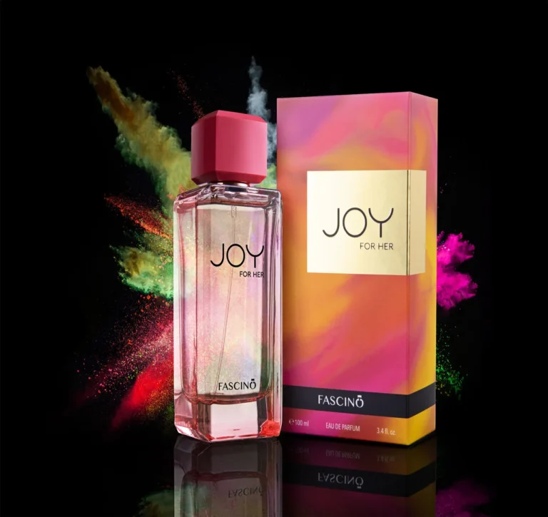 Fascino Joy For Her 100ml – Elegant women's perfume with floral, citrus, and musky notes. Long-lasting and premium quality. Shop now at Breeze Aura Store.