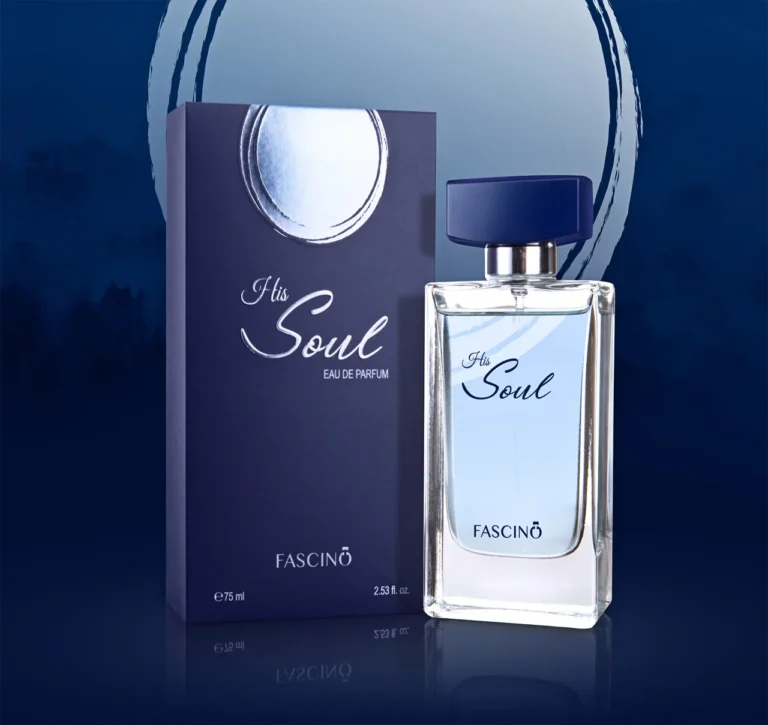 Fascino His Soul 75ml – A premium men’s fragrance with fresh citrus, spicy, and woody notes. Long-lasting and sophisticated. Shop now at Breeze Aura Store.