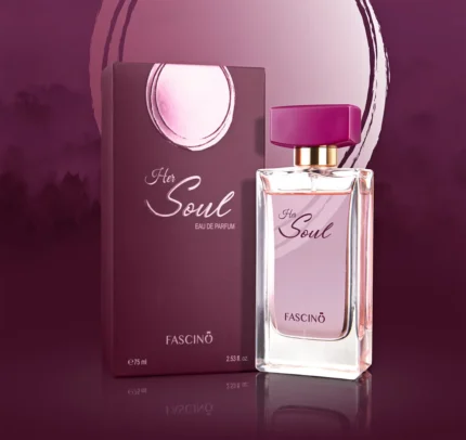 Fascino Her Soul 75ml – A luxurious and long-lasting women’s fragrance with floral, fruity, and musky notes. Shop now at Breeze Aura Store