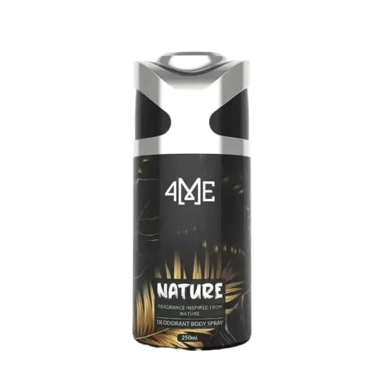 4Me Nature Deodorant 250ml – A refreshing deodorant in Pakistan with citrus, herbal, and woody notes. Provides 12-hour freshness and odor protection. Shop now from Breeze Aura Store. Deodorant and Bodyspray