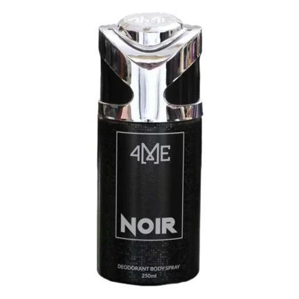 4Me Noir Deodorant 250ml – A bold and long-lasting deodorant in Pakistan with woody, spicy, and musky notes. Provides 12-hour odor protection. Shop now from Breeze Aura Store. Deodorant and Bodyspray