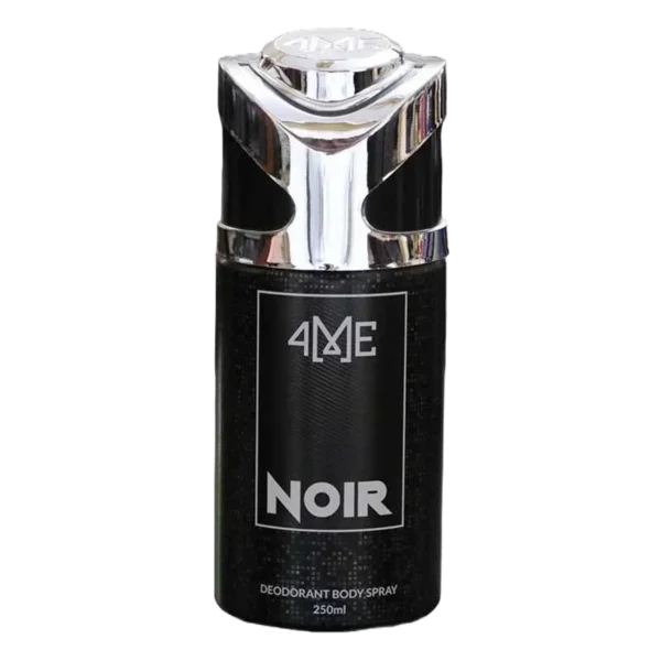 4Me Noir Deodorant 250ml – A bold and long-lasting deodorant in Pakistan with woody, spicy, and musky notes. Provides 12-hour odor protection. Shop now from Breeze Aura Store. Deodorant and Bodyspray