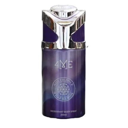 4Me North Pole Deodorant 250ml – Invigorating icy fresh scent for all-day odor protection. Stay cool, dry, and confident with this long-lasting Deodorant and Bodyspray