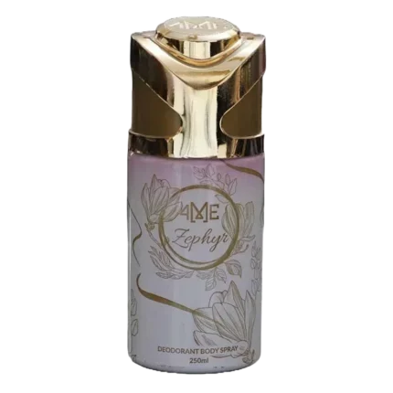 4Me Zephyr Deodorant 250ml β Refreshing, long-lasting fragrance with 12-hour odor protection. Stay fresh, confident, and sweat-free all day.