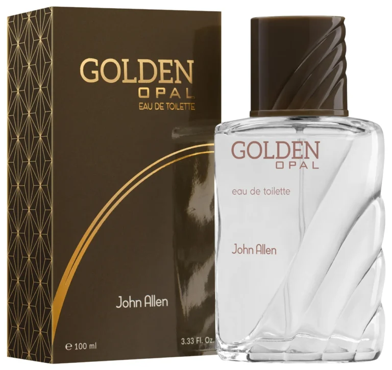 John Allen Golden Opal 100ml perfume bottle with a luxurious, premium design showcasing the fragrance's elegant and sophisticated appeal