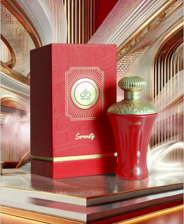 Rayef Serenity 100ml perfume bottle with elegant design, showcasing a luxurious blend of citrus, floral, and woody notes. Ideal for both men and women, this premium fragrance is known as the best perfume in Pakistan, offering long-lasting freshness and sophistication. Available exclusively at Breeze Aura