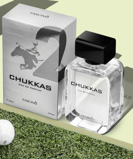 "Fascino Chukkas 100ml – A bold and long-lasting men's fragrance with citrus, spice, and woody notes. Shop now at Breeze Aura Store