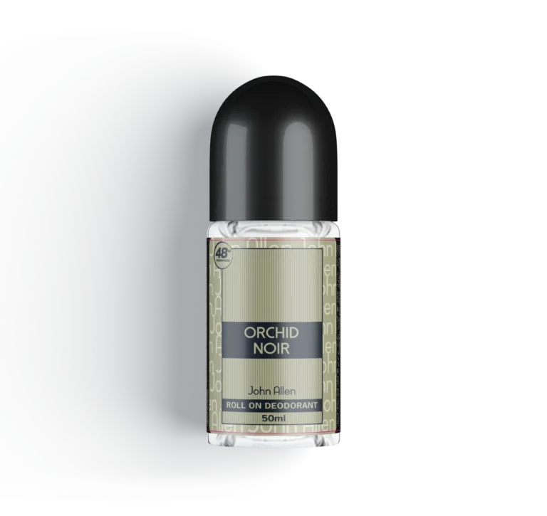 John Allen Orchid Noir Roll On Deodorant – 24-Hour Sweat & Odor Protection with a Luxurious Floral, Woody & Oriental Fragrance | Buy in Pakistan at Breeze Aura