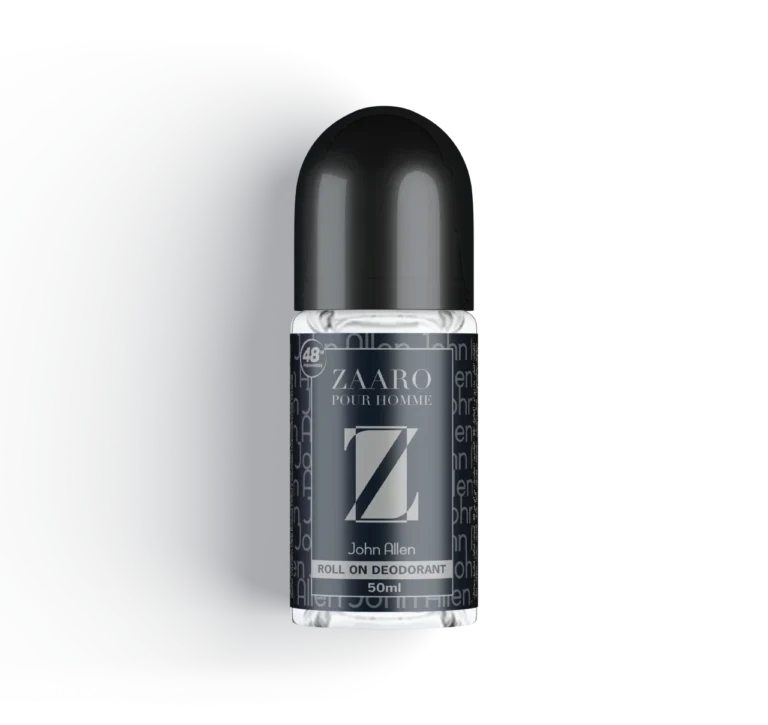 John Allen Zaaro Roll On Deodorant – 24-Hour Sweat & Odor Protection with a Bold Woody, Citrus & Musky Fragrance | Buy in Pakistan at Breeze Aura