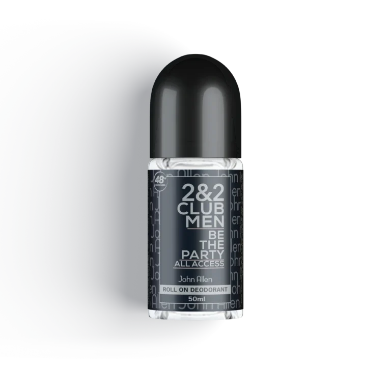 John Allen 2&2 Club Men Roll On Deodorant – 24H Sweat & Odor Protection with a Bold Woody, Citrus & Spicy Fragrance