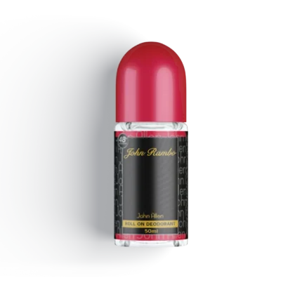 John Allen John Rambo Roll On Deodorant – Long-lasting freshness with a bold woody and spicy fragrance. Alcohol-free, quick-drying, and skin-friendly formula.