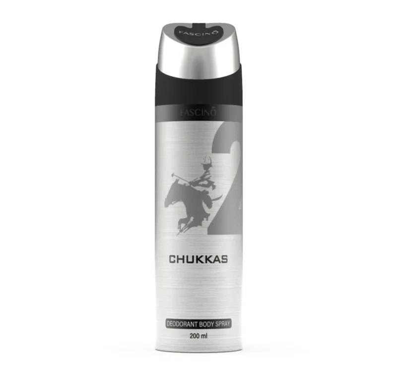 Fascino Chukkas Deodorant Body Spray 200ml | A bold and long-lasting masculine fragrance with citrus and woody notes. Shop now from Breeze Aura Store in Pakistan.