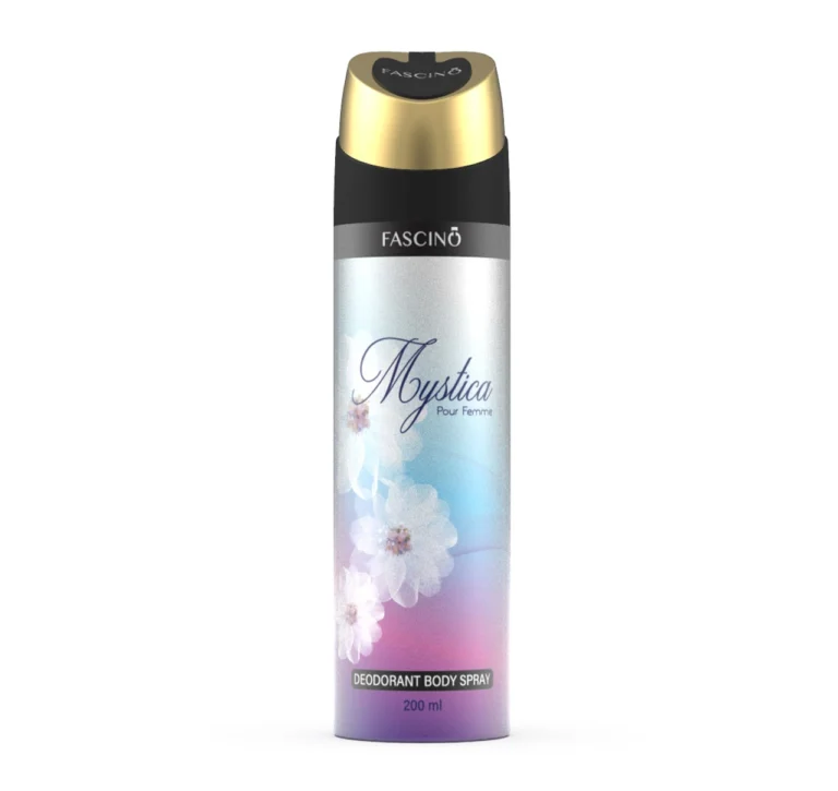 Fascino Mystica Deodorant Body Spray 200ml – premium unisex fragrance with long-lasting freshness in Pakistan