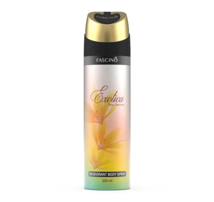 Fascino Exotica Deodorant Body Spray 200ml – long-lasting spicy, woody, and citrus fragrance for men and women in Pakistan