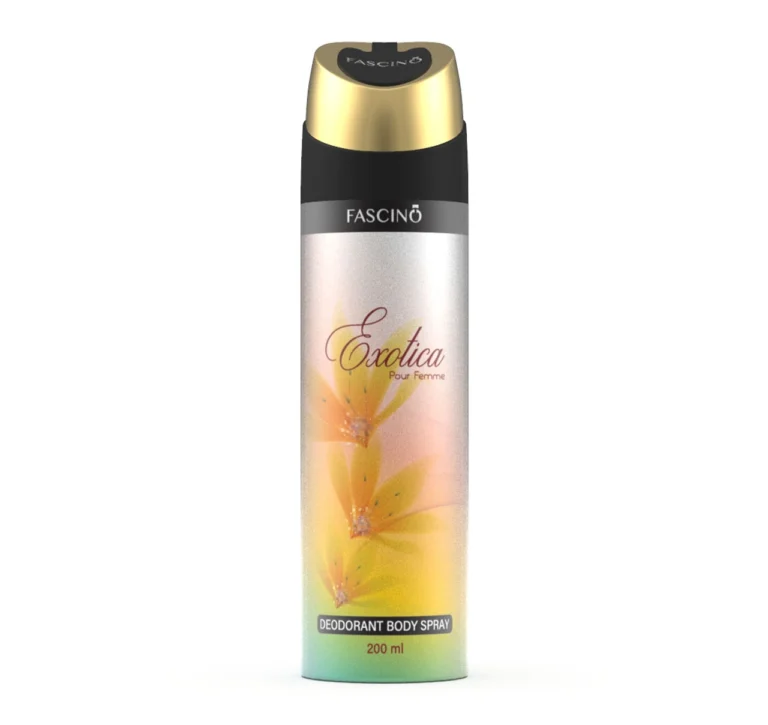 Fascino Exotica Deodorant Body Spray 200ml – long-lasting spicy, woody, and citrus fragrance for men and women in Pakistan