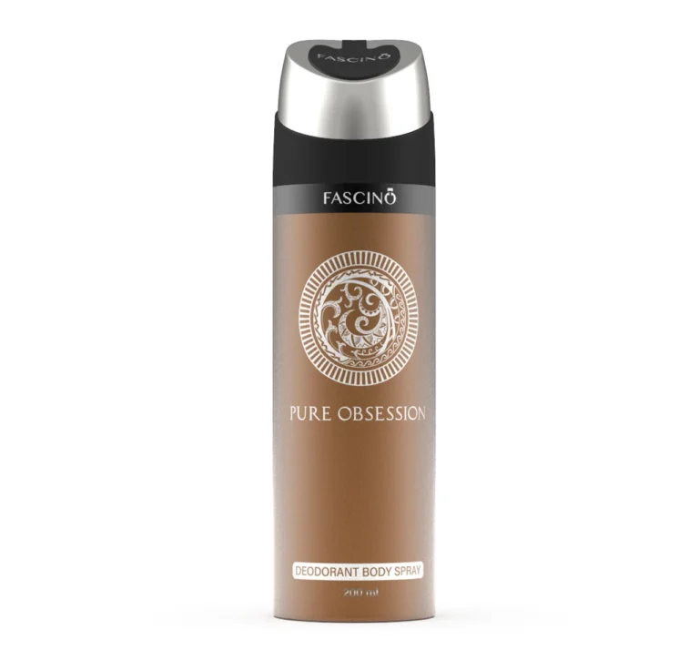 Fascino Pure Obsession Deodorant Body Spray 200ml – Long-lasting woody, amber, and musk fragrance for men in Pakistan