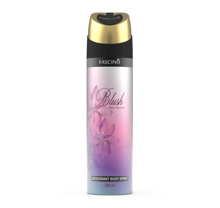 Fascino Blush Deodorant Body Spray 200ml for women with floral and fruity fragrance – long-lasting freshness in Pakistan.