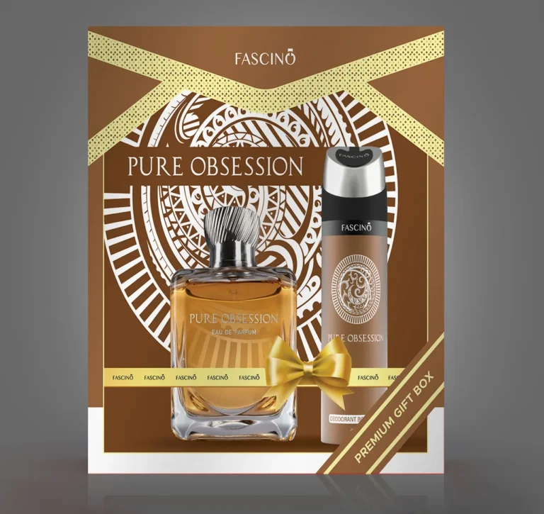 Fascino Gift Box Pure Obsession – premium women’s perfume gift box with floral, fruity, and oriental notes, available in Pakistan.