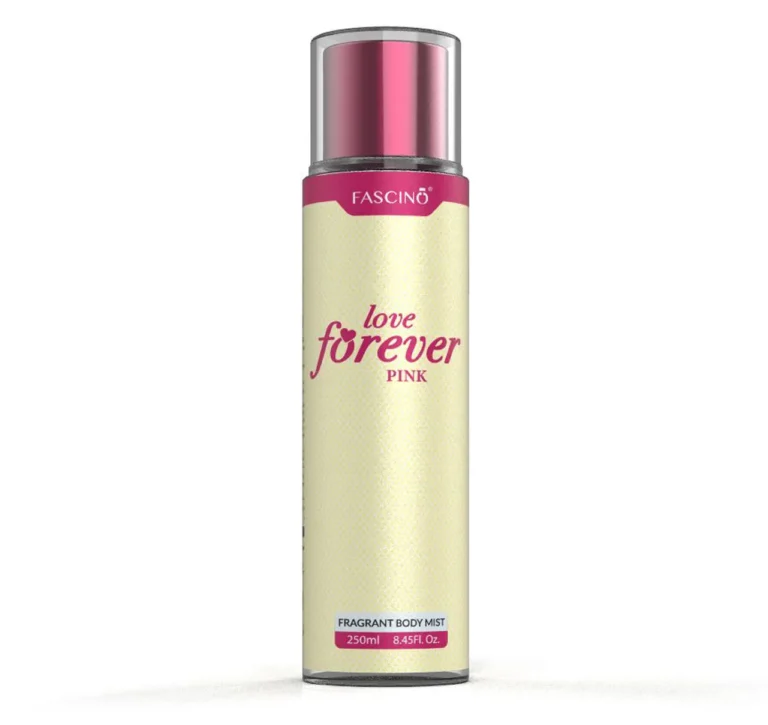 Fascino Love Forever Pink Body Mist 250ml - Floral and fruity fragrance in a chic pink bottle for long-lasting freshness and elegance.