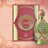 Rayef Mukhallat Al Firdous 20ml attar bottle – premium alcohol-free unisex perfume oil with floral, musk, and sandalwood notes from Dubai.