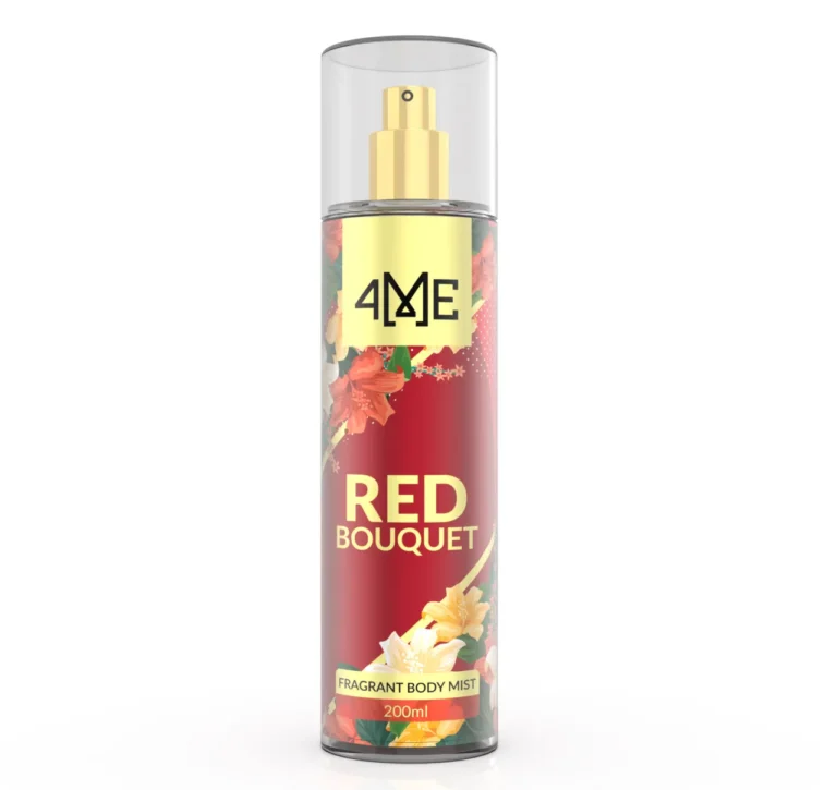 4ME Red Bouquet Body Mist 200ml – premium floral fragrance body spray in red bottle, best body mist in Pakistan, available at Breeze Aura Store